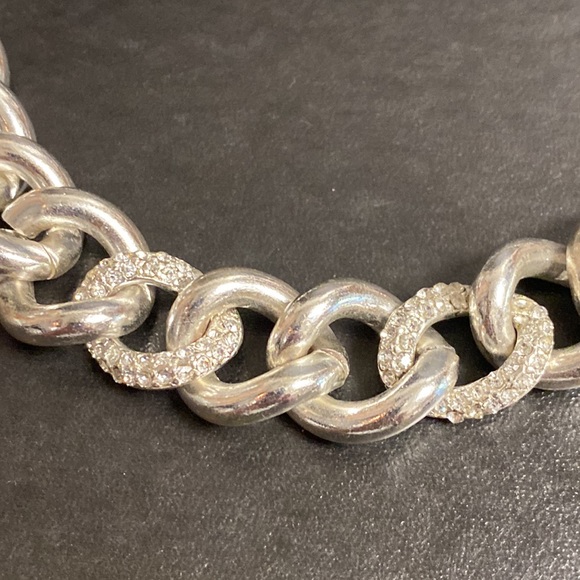 Mythologies Silver-tone & Rhinestone Chain Link Necklace - Picture 2 of 4